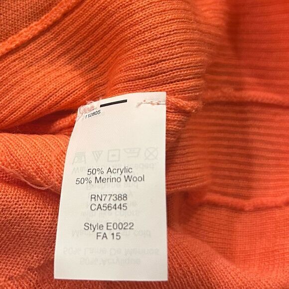 J. Crew Orange Merino Wool Blend Lightweight Crewneck Sweater Size Small - Picture 3 of 6